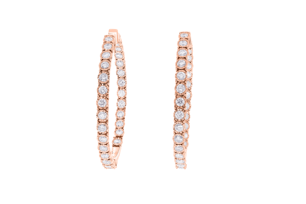 DIA - RUBOVER STYLE TWIST DIAMOND HOOPS - Image 2