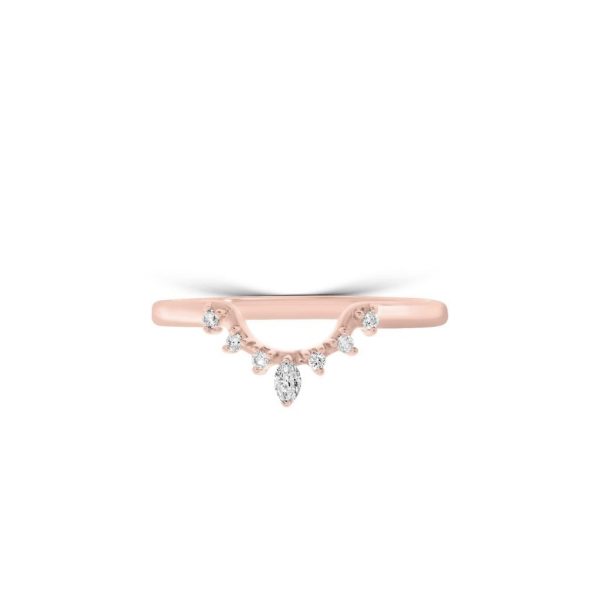 Wed - Marquise and Round Cut Diamond Wedding Ring | WED044 - Image 4