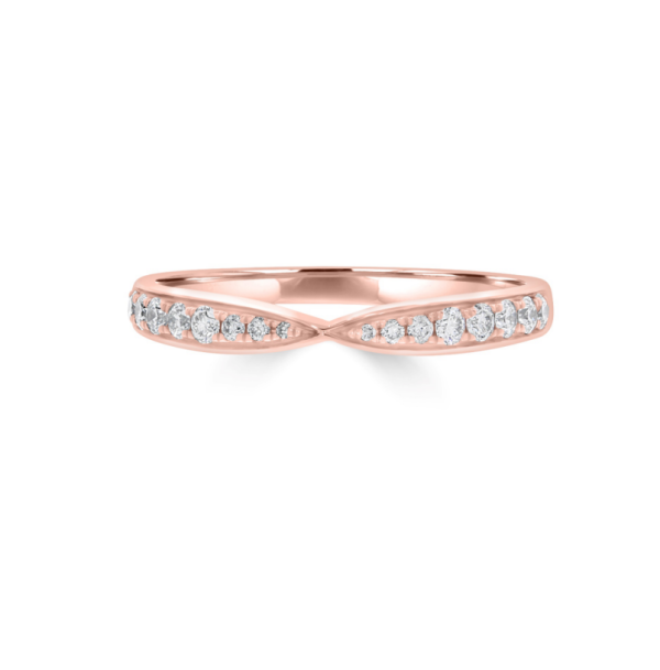 Wed - Ribbon Twist Style Diamond Wedding Ring | WED045 - Image 4