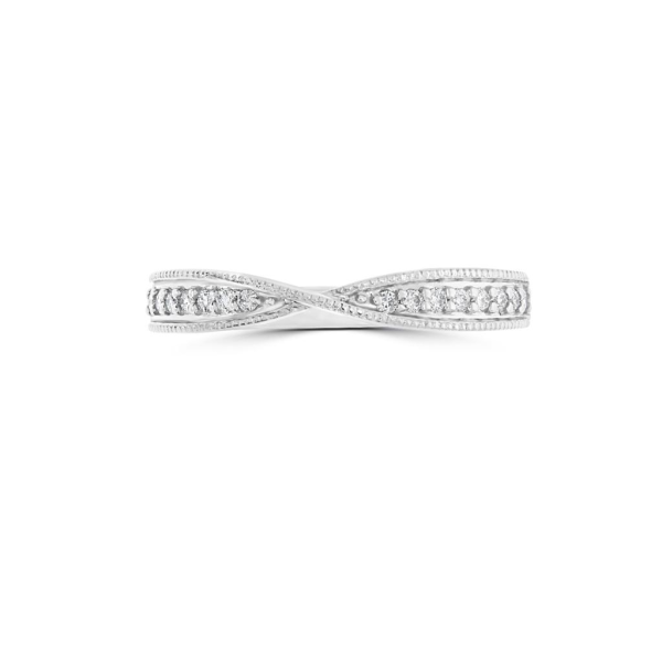 Wed - Ribbon-Twist Round Cut Diamond Wedding Ring | WED040