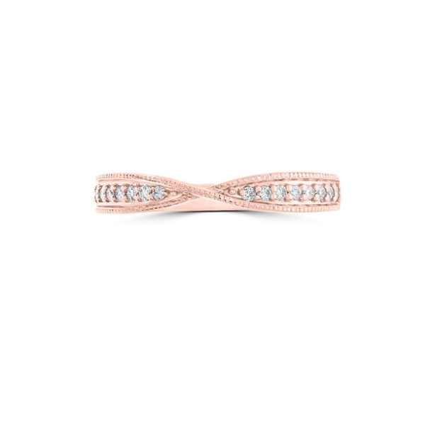 Wed - Ribbon-Twist Round Cut Diamond Wedding Ring | WED040 - Image 4