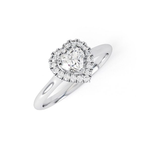 Eng - PEYTON | Heart shape halo set diamond engagement ring