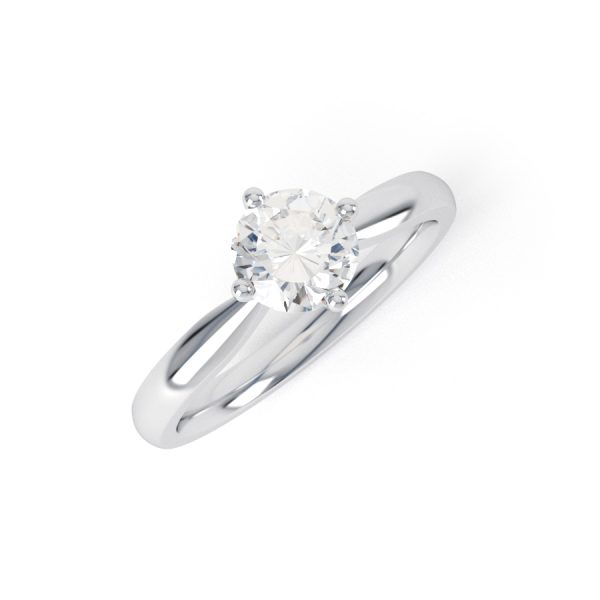 Eng - ISSY | Elegant Four Claw Tapering Style Solitaire Engagement Ring