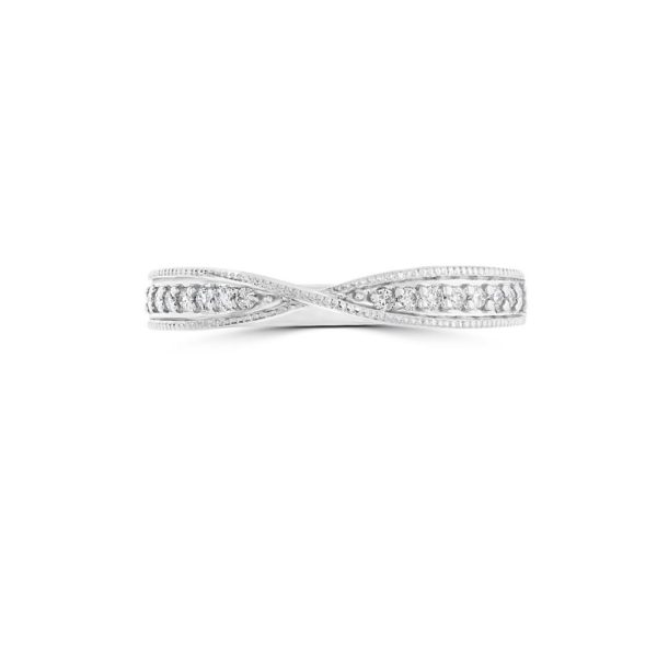 Wed - Ribbon-Twist Round Cut Diamond Wedding Ring | WED040 - Image 2