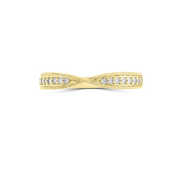 Wed - Ribbon-Twist Round Cut Diamond Wedding Ring | WED040 - Image 6