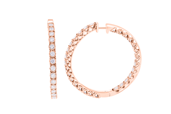 DIA - RUBOVER STYLE TWIST DIAMOND HOOPS - Image 3