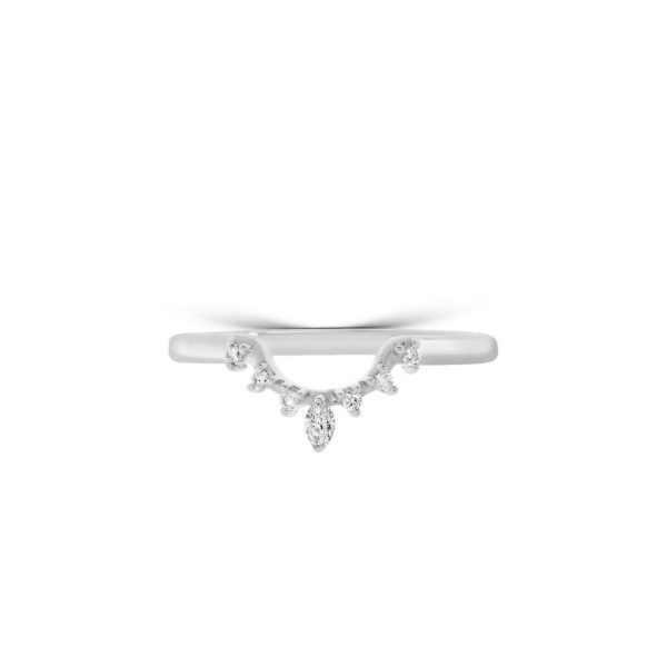 Wed - Marquise and Round Cut Diamond Wedding Ring | WED044 - Image 2