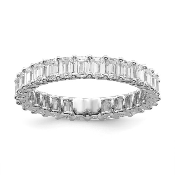 Wed - Eternity Emerald Cut Diamond Wedding Ring - Image 2