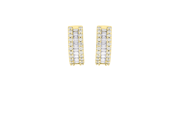 DIA - BAGUETTE AND ROUND DIAMOND HOOPS - Image 6