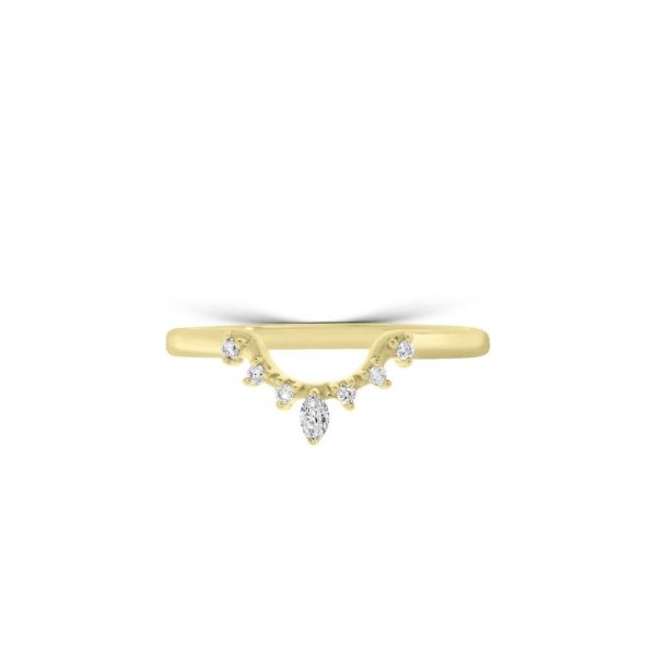 Wed - Marquise and Round Cut Diamond Wedding Ring | WED044 - Image 6