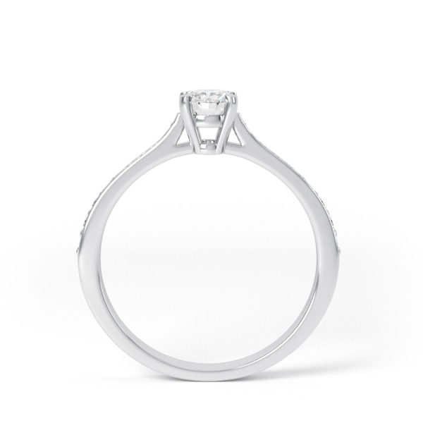 Eng - ELLA | Oval Shape Channel Shoulder Set Engagement Ring - Image 2