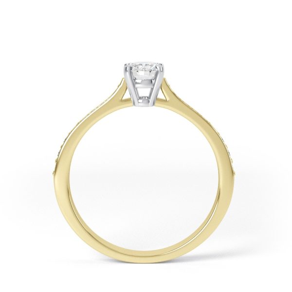 Eng - ELLA | Oval Shape Channel Shoulder Set Engagement Ring - Image 5