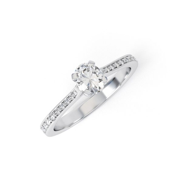 Eng - ELLA | Oval Shape Channel Shoulder Set Engagement Ring