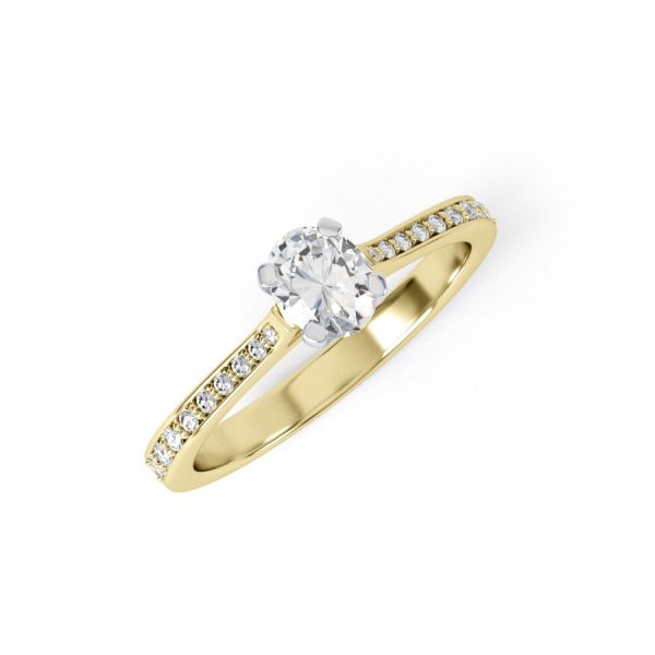 Eng - ELLA | Oval Shape Channel Shoulder Set Engagement Ring - Image 4