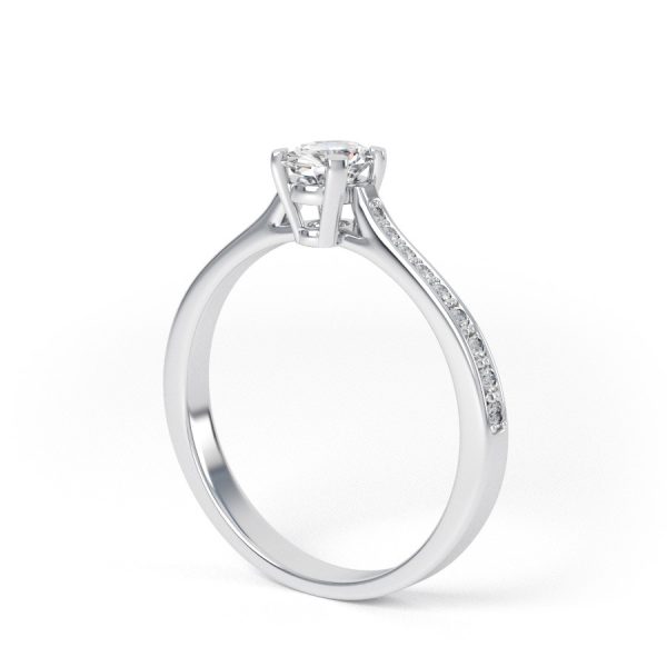 Eng - ELLA | Oval Shape Channel Shoulder Set Engagement Ring - Image 3