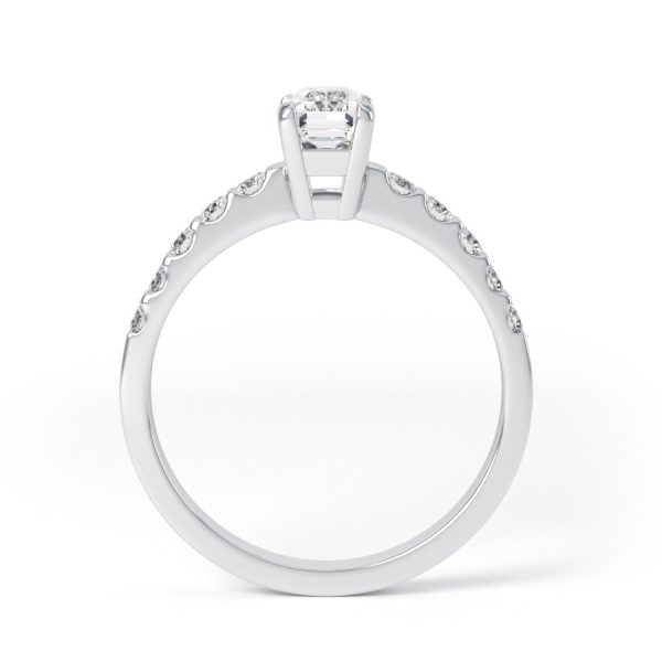 Eng - HAYDEN | Emerald Cut Claw Shoulder Set Engagement Ring - Image 2