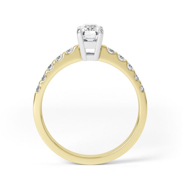 Eng - HAYDEN | Emerald Cut Claw Shoulder Set Engagement Ring - Image 5