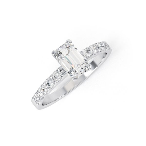 Eng - HAYDEN | Emerald Cut Claw Shoulder Set Engagement Ring