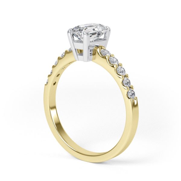 Eng - HAYDEN | Emerald Cut Claw Shoulder Set Engagement Ring - Image 6