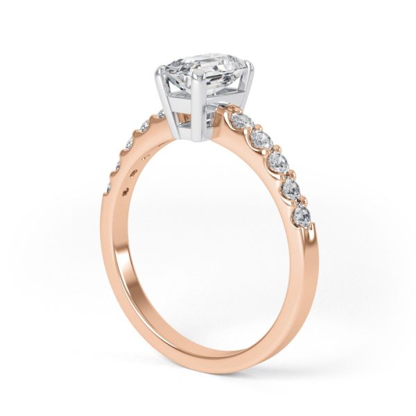 Eng - HAYDEN | Emerald Cut Claw Shoulder Set Engagement Ring - Image 9