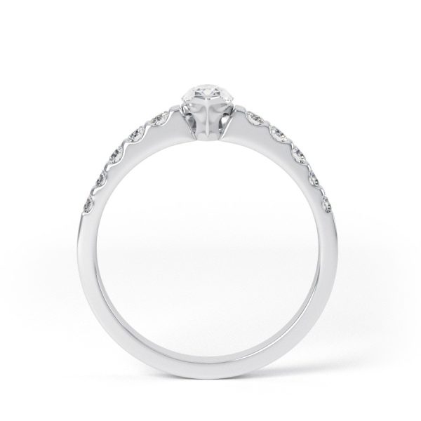 Eng - HOPE | Marquise shape diamond Shoulder set Engagement Ring - Image 2