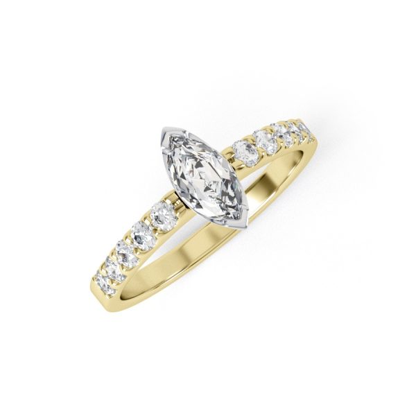 Eng - HOPE | Marquise shape diamond Shoulder set Engagement Ring - Image 4