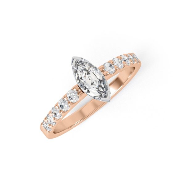 Eng - HOPE | Marquise shape diamond Shoulder set Engagement Ring - Image 7