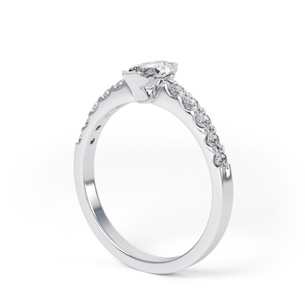 Eng - HOPE | Marquise shape diamond Shoulder set Engagement Ring - Image 3