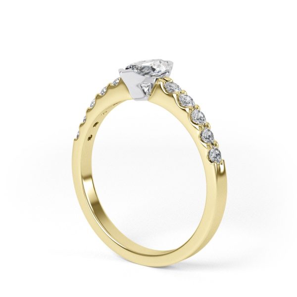 Eng - HOPE | Marquise shape diamond Shoulder set Engagement Ring - Image 6