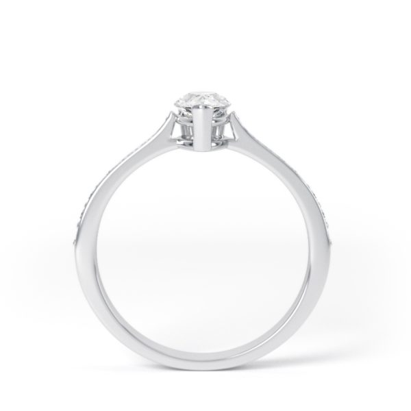 Eng - TESSA | Pear shape Channel shoulder set Engagement Ring - Image 2