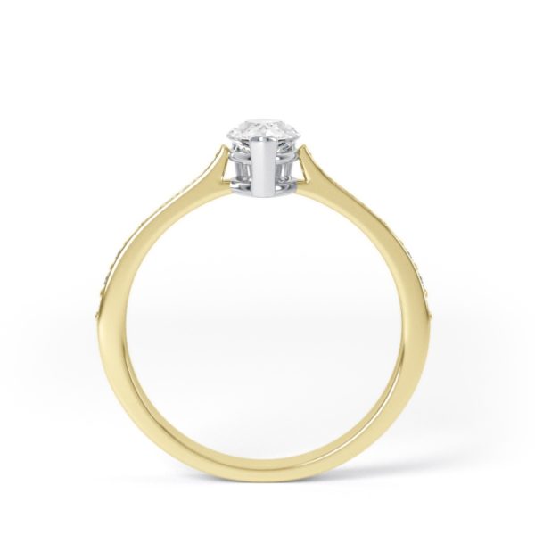 Eng - TESSA | Pear shape Channel shoulder set Engagement Ring - Image 3