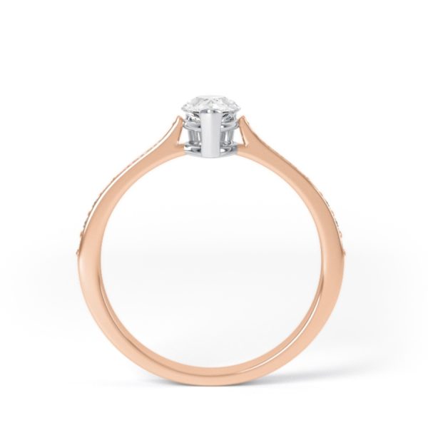 Eng - TESSA | Pear shape Channel shoulder set Engagement Ring - Image 4