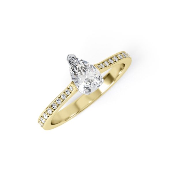 Eng - TESSA | Pear shape Channel shoulder set Engagement Ring - Image 5