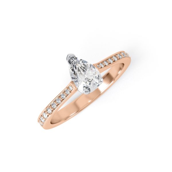 Eng - TESSA | Pear shape Channel shoulder set Engagement Ring - Image 6