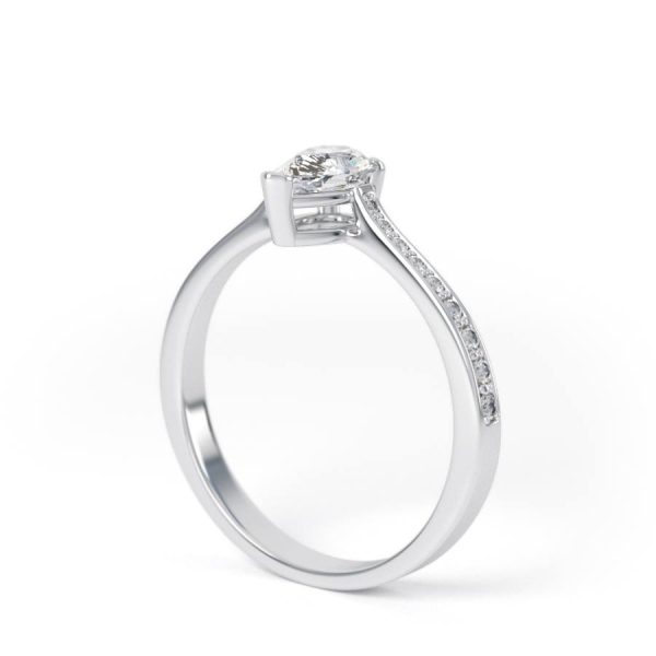 Eng - TESSA | Pear shape Channel shoulder set Engagement Ring - Image 7