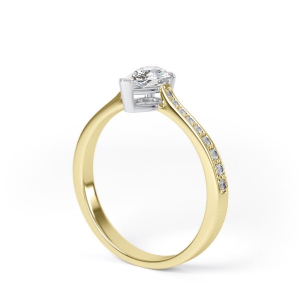 Eng - TESSA | Pear shape Channel shoulder set Engagement Ring - Image 8