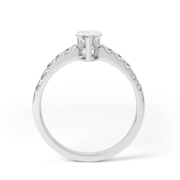 Eng - SELENA | Pear shape Claw shoulder set Engagement Ring - Image 2