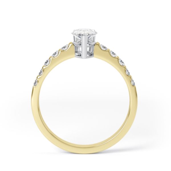 Eng - SELENA | Pear shape Claw shoulder set Engagement Ring - Image 3