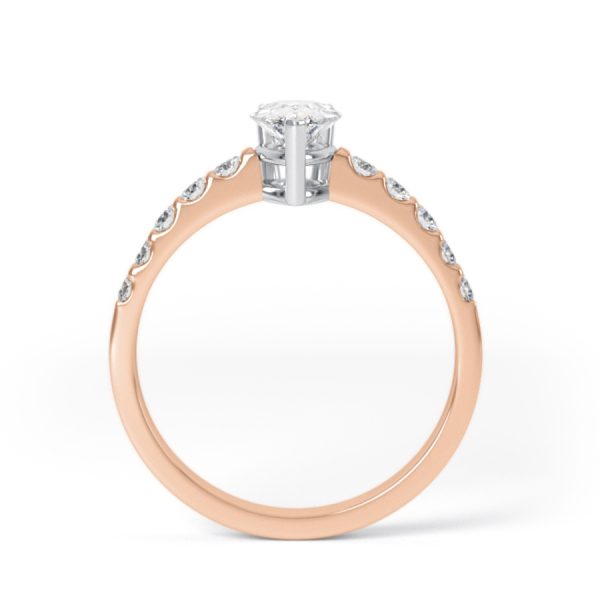 Eng - SELENA | Pear shape Claw shoulder set Engagement Ring - Image 4