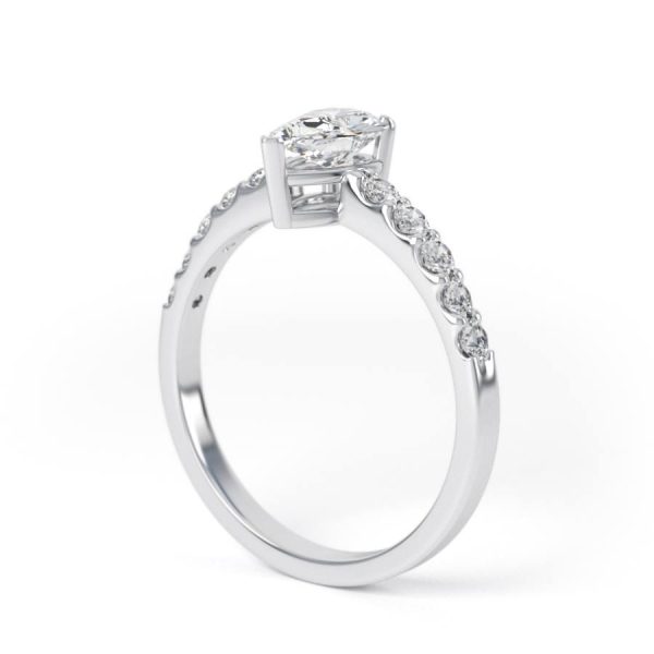 Eng - SELENA | Pear shape Claw shoulder set Engagement Ring - Image 7