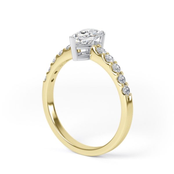 Eng - SELENA | Pear shape Claw shoulder set Engagement Ring - Image 8