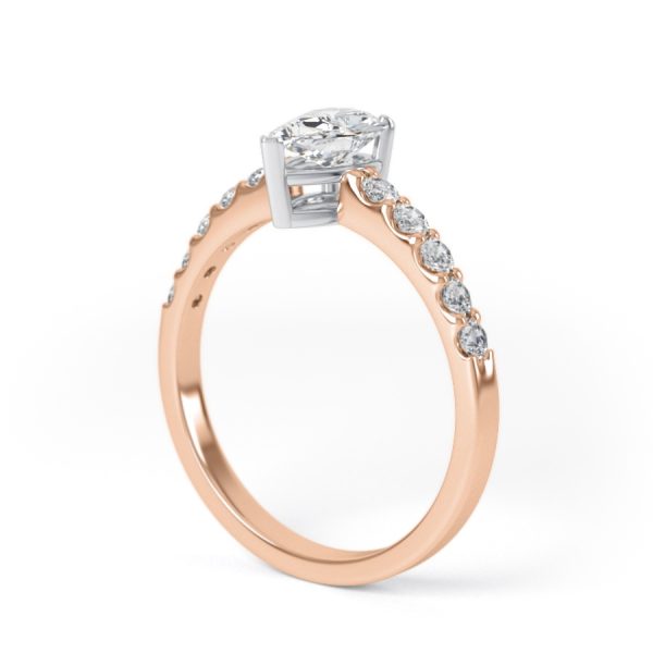 Eng - SELENA | Pear shape Claw shoulder set Engagement Ring - Image 9