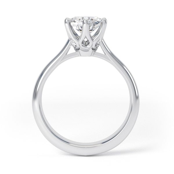 Eng - EMERSON | Six Claw Low Set Straight Edge Solitaire Engagement Ring - Image 5