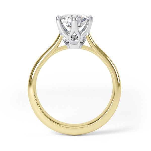 Eng - EMERSON | Six Claw Low Set Straight Edge Solitaire Engagement Ring - Image 8