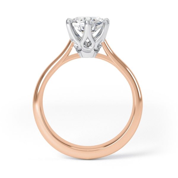 Eng - EMERSON | Six Claw Low Set Straight Edge Solitaire Engagement Ring - Image 3