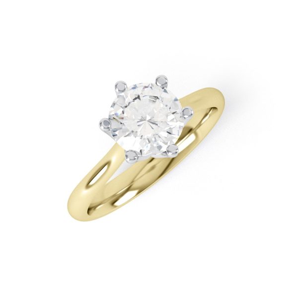 Eng - EMERSON | Six Claw Low Set Straight Edge Solitaire Engagement Ring - Image 7