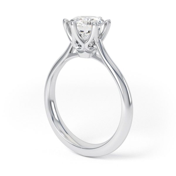 Eng - EMERSON | Six Claw Low Set Straight Edge Solitaire Engagement Ring - Image 6