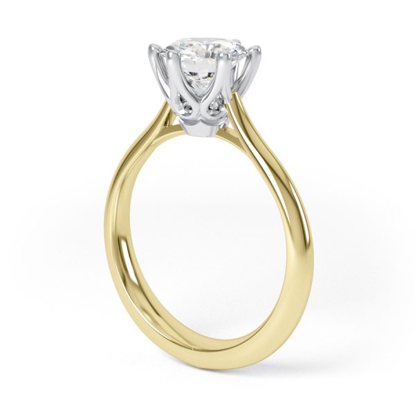 Eng - EMERSON | Six Claw Low Set Straight Edge Solitaire Engagement Ring - Image 9