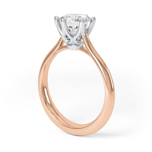 Eng - EMERSON | Six Claw Low Set Straight Edge Solitaire Engagement Ring - Image 4