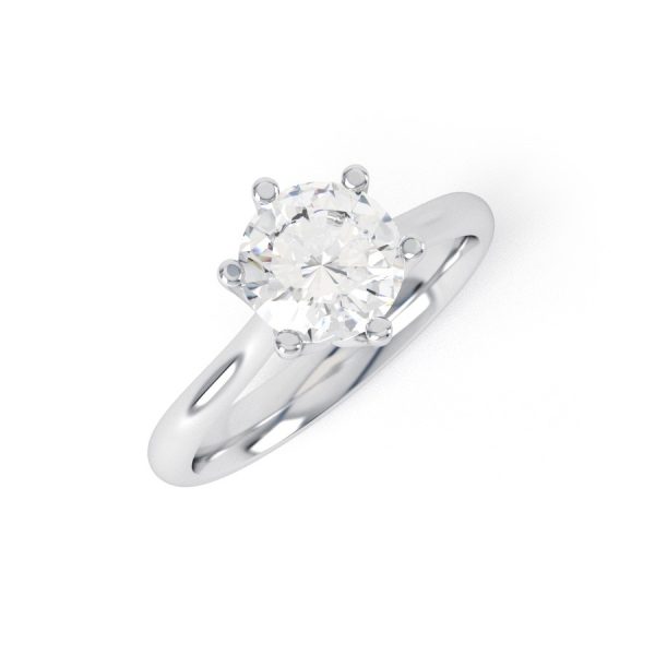 Eng - AUBREY | Wide Band Six Claw Engagement Ring - Image 2